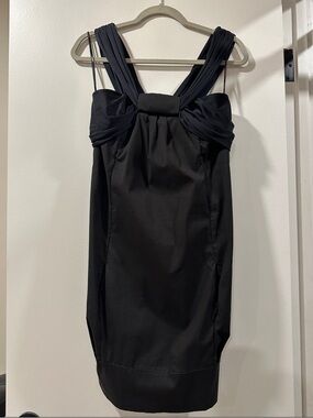 Chic Black Mini Dress with Draped Straps